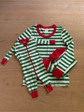 Hanna Andersson Matching Mom Baby Christmas Pajama Set S 6-12M Candy Cane